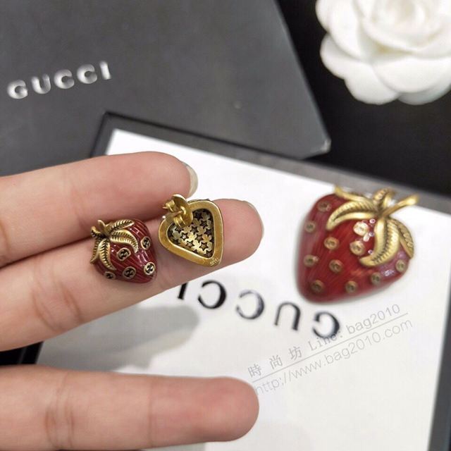 GUCCi飾品 古馳限量版耳環 Gucci最新滴膠 草莓耳釘  zgbq1197